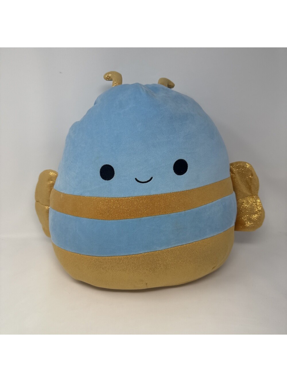 Squishmallows adopt me queen bee blue gold glitter large pillow squishy plush
